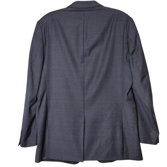 Lauren Ralph Lauren Blazer Men's 44L Flawed Wool Plaid Navy Blue Old Money Acade - Picture 2 of 12